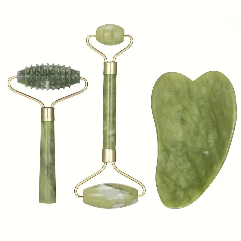 Jade Roller & Gua Sha Set (1/4 pcs) – Face & Neck Massage