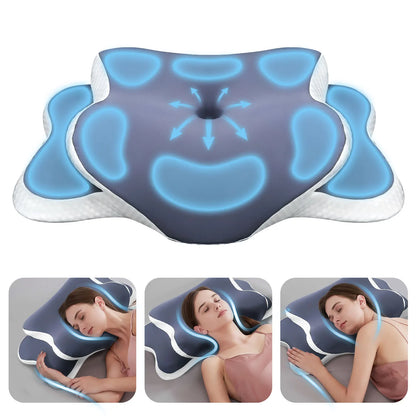 Memory Foam Cervical Pillow for Side/Back/Stomach Sleepers