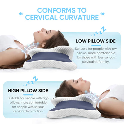 Memory Foam Cervical Pillow for Side/Back/Stomach Sleepers